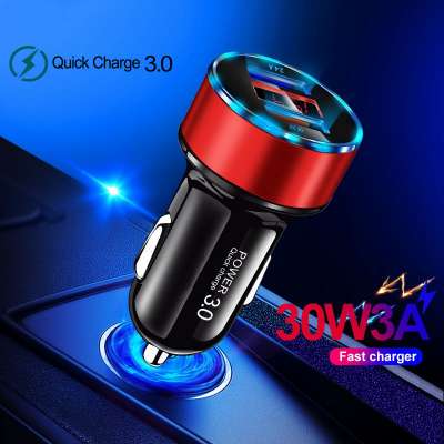 Digital Display QC 3.0 Dual USB Car Charger For iPhone Xiaomi Samsung Quick Charge 3.0 Fast Charging Universal GPS Car-Charger