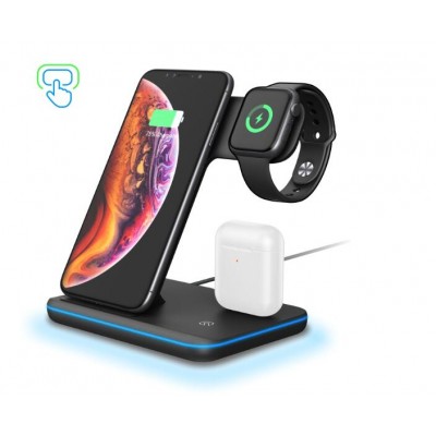 New coming 15W QI wireless charger 3 in 1 dock station Wireless phone Charger for iphone 11 for apple watch 5 for airpods